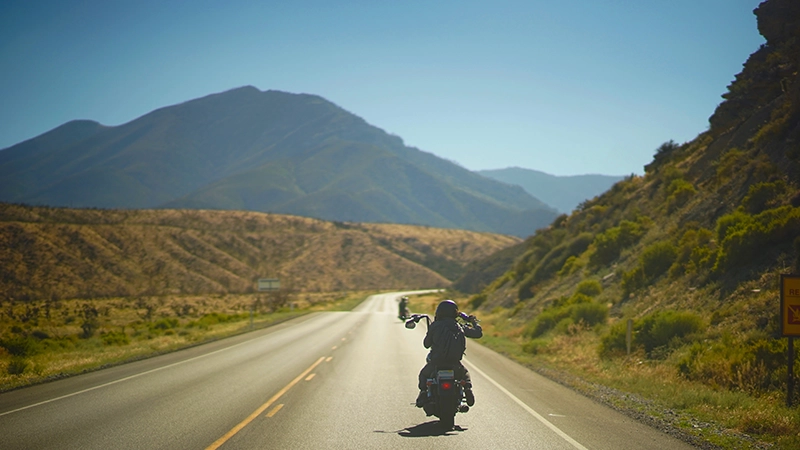 Motorcycles through the valley.