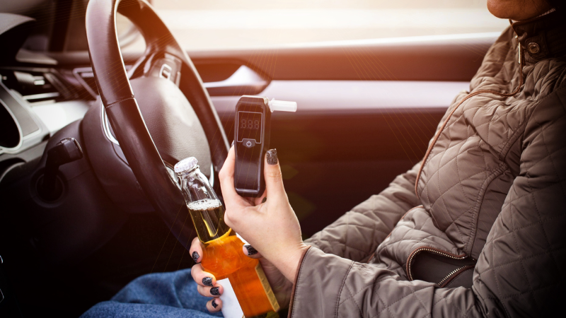Don't Drink And Drive Concept. Driving license revocation for alcohol
