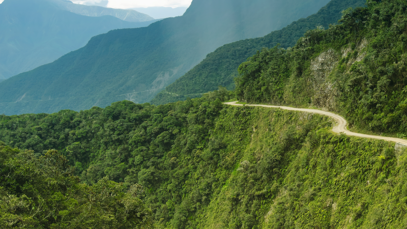 The Death Road - the most dangerous road in the world, North Yungas, Bolivia.